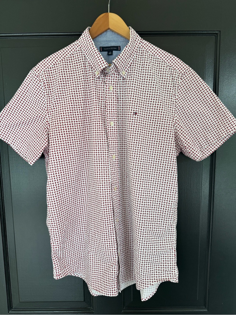 Tommy Hilfiger Classic Cotton Stretch Short Sleeve Logo Shirt - Large (L)